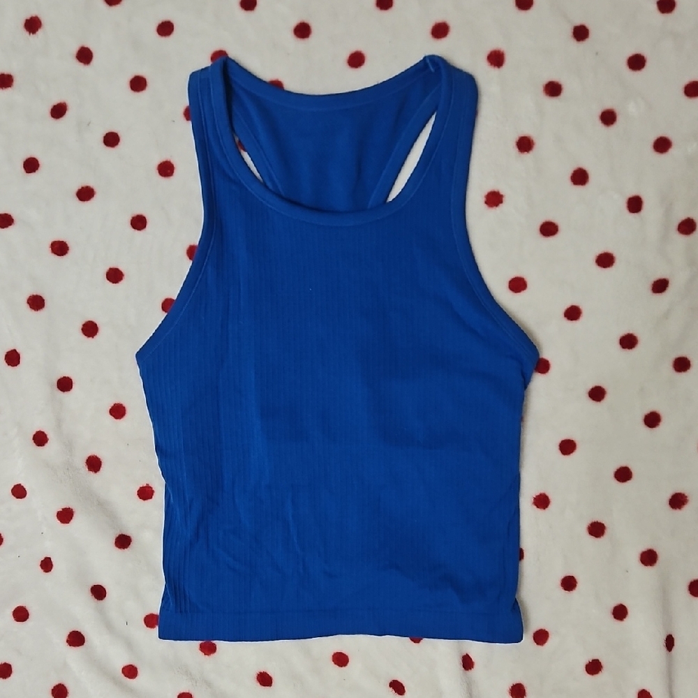 CRZ YOGA Blue Sleeveless Crop Tank Top